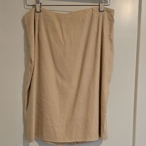 ANTONIO MELANI Tan Linen Pencil Skirt